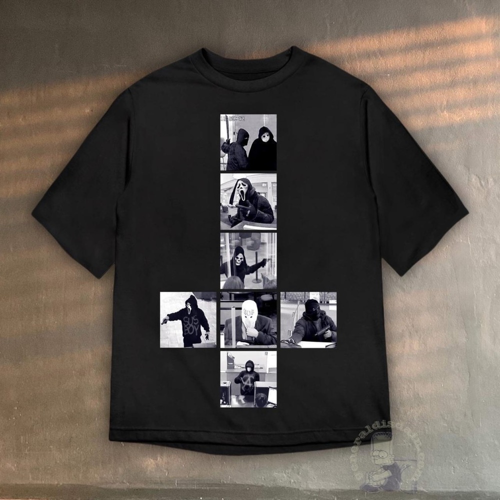 SUS BOY CCTV tee as seen on lil peep GOTHBOICLIQUE GBC cross scream horror shirt